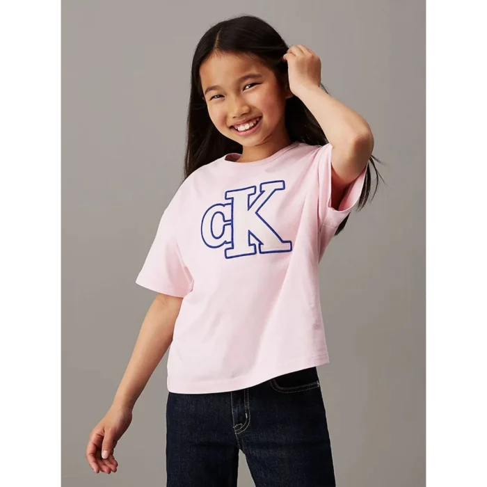 Girls Pink Logo T-Shirt - Image 2