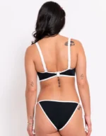 Minimalist Bandeau Strapless Multiway Bikini Top Black/White - Image 5