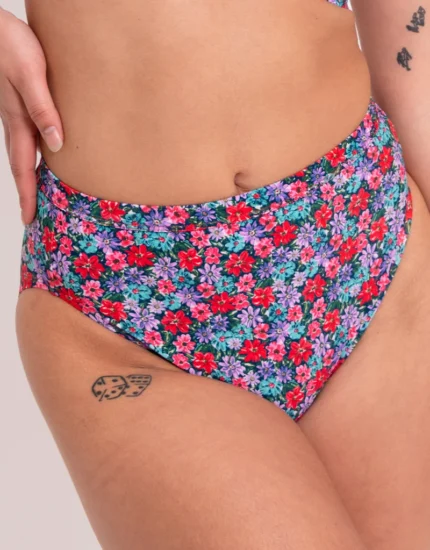Kitsch Kate High Waist Bikini Brief Floral Print Multicolour