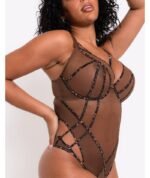 Scantilly Senses Plunge Bodysuit - Leopard Brown - Image 2