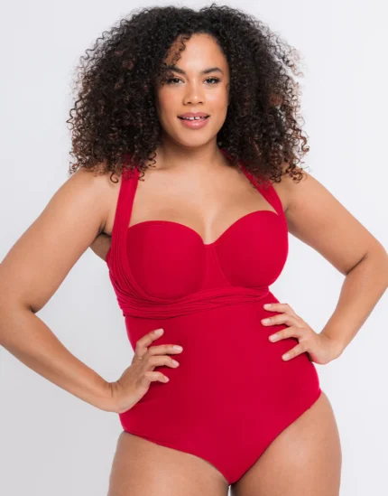 Wrapsody Bandeau Strapless Multiway Swimsuit Red