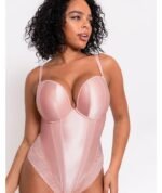 Scantilly Classique Plunge Padded Strapless Bodysuit - Powdery Pink - Image 2