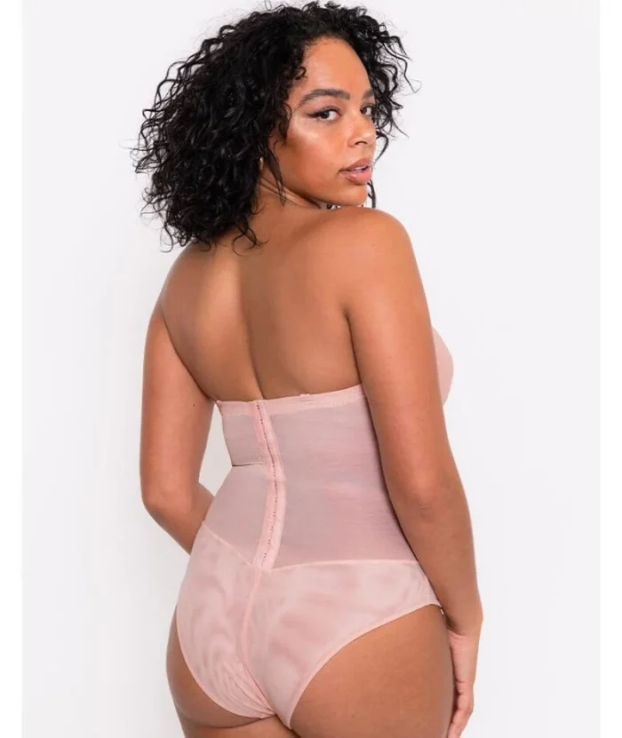 Scantilly Classique Plunge Padded Strapless Bodysuit - Powdery Pink - Image 4
