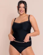 First Class Plunge Tankini Multiway Top Black