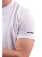 White Dsquared men's t-shirt printed logo D9M205190 - Image 2