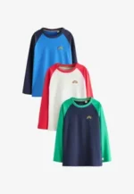 REGULAR FIT 3 PACK - Long sleeved top - blue