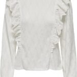 Only Onlgres Women's Long Sleeve Crew Neck Blouse