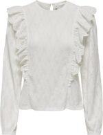 Only Onlgres Women's Long Sleeve Crew Neck Blouse