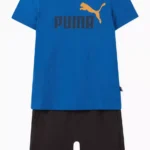 PUMA Logo Print Cotton T-shirt and Shorts Set
