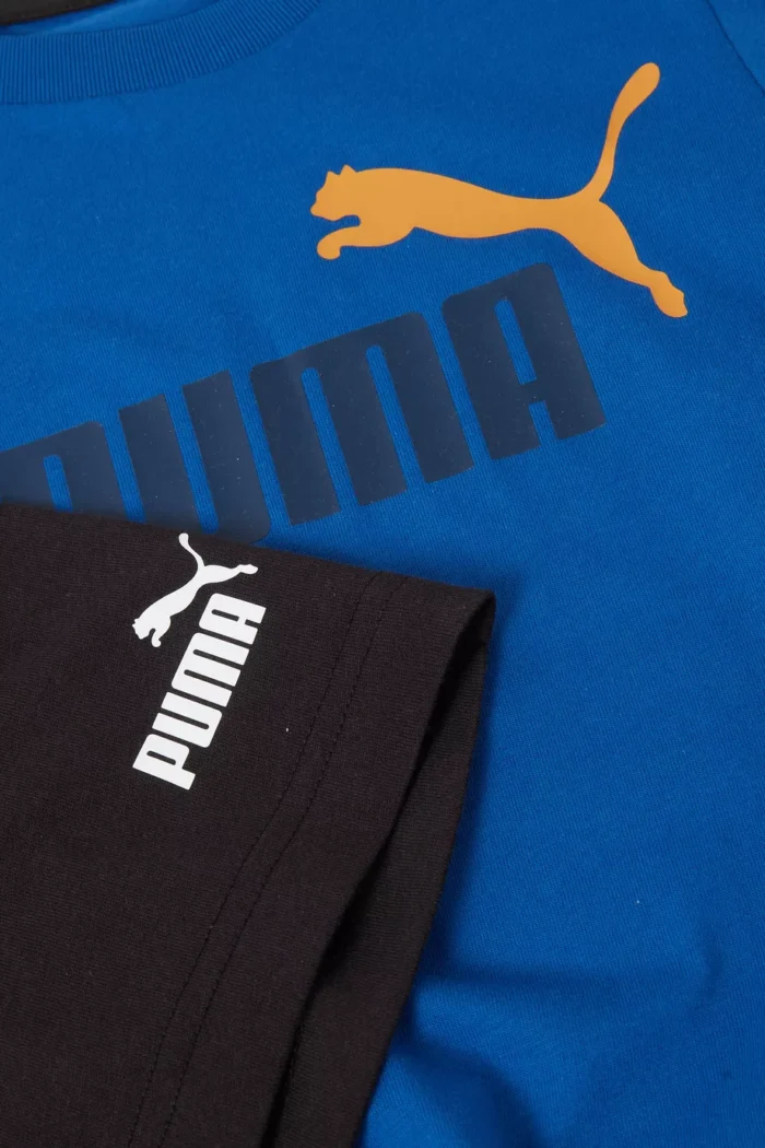 PUMA Logo Print Cotton T-shirt and Shorts Set - Image 2