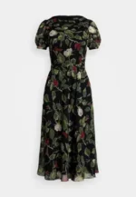 FLORAL GEORGETTE PUFF-SLEEVE DRESS - Day dress - black multi - Image 4