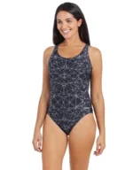 Zoggs Warrego Powerback Swimsuit - Black/White - Image 2