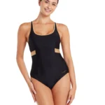 Zoggs Dakota Crossback Swimsuit - Black/Gold